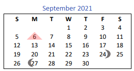 District School Academic Calendar for Yoakum High School for September 2021