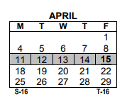 District School Academic Calendar for Montessori School 27 for April 2022
