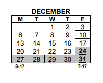 District School Academic Calendar for Montessori School 27 for December 2021
