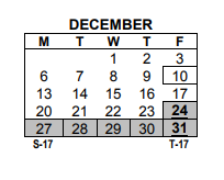 District School Academic Calendar for Pearls Hawthorne School for December 2021