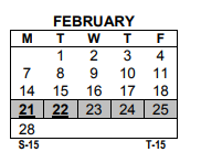 District School Academic Calendar for Rosmarie Ann Siragusa School for February 2022