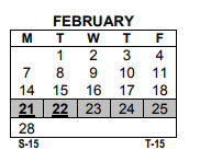 District School Academic Calendar for Montessori School 27 for February 2022