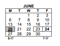 District School Academic Calendar for Robert C Dodson School for June 2022