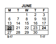 District School Academic Calendar for School 13 for June 2022