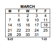 District School Academic Calendar for School 13 for March 2022