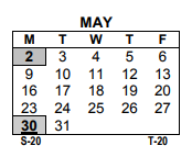 District School Academic Calendar for School 13 for May 2022