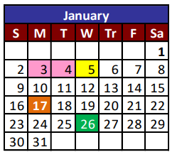 District School Academic Calendar for Desert View Middle School for January 2022