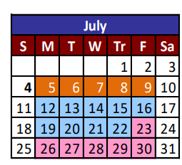 District School Academic Calendar for J M Hanks High School for July 2021