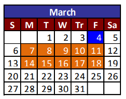 District School Academic Calendar for Riverside Middle School for March 2022