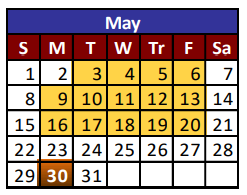 District School Academic Calendar for Cesar Chavez Academy Jjaep for May 2022