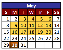 District School Academic Calendar for Hillcrest Middle School for May 2022