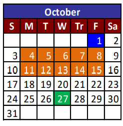 District School Academic Calendar for Parkland High School for October 2021