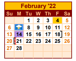 District School Academic Calendar for Zapata Middle School for February 2022