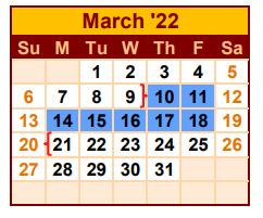 District School Academic Calendar for Zapata North Early Childhood Cente for March 2022