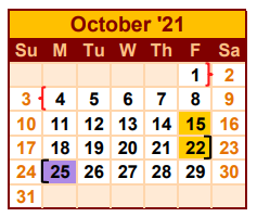 District School Academic Calendar for Zapata North Early Childhood Cente for October 2021