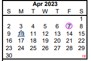 District School Academic Calendar for Sp Ed Homebound for April 2023