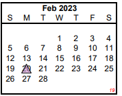 District School Academic Calendar for Sp Ed Homebound for February 2023