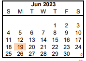 District School Academic Calendar for Fannin Elementary for June 2023