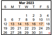 District School Academic Calendar for Sp Ed O J T for March 2023
