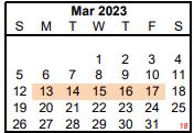 District School Academic Calendar for Woodson Skill Ctr for March 2023