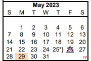 District School Academic Calendar for Mann Middle for May 2023
