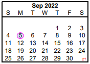 District School Academic Calendar for Ward Elementary for September 2022