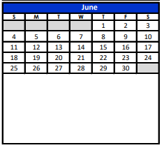 District School Academic Calendar for Bexar Co J J A E P for June 2023