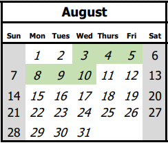 District School Academic Calendar for L.B. Johnson Middle for August 2022