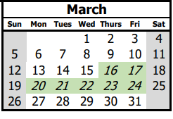 District School Academic Calendar for La Mesa Elementary for March 2023