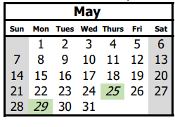 District School Academic Calendar for Albuquerque Evening for May 2023