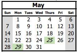 District School Academic Calendar for L.B. Johnson Middle for May 2023