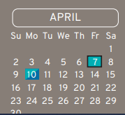 District School Academic Calendar for Raymond Academy for April 2023
