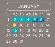 District School Academic Calendar for Calvert Elementary for January 2023