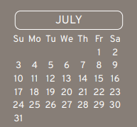 District School Academic Calendar for Sammons Elementary School for July 2022