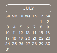 District School Academic Calendar for Calvert Elementary for July 2022