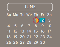 District School Academic Calendar for Hall High School for June 2023