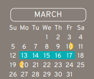 District School Academic Calendar for Nimitz Ninth Grade School for March 2023