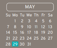 District School Academic Calendar for Grantham Academy for May 2023