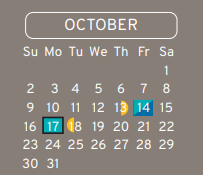 District School Academic Calendar for Calvert Elementary for October 2022
