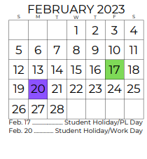District School Academic Calendar for Stuard Elementary for February 2023
