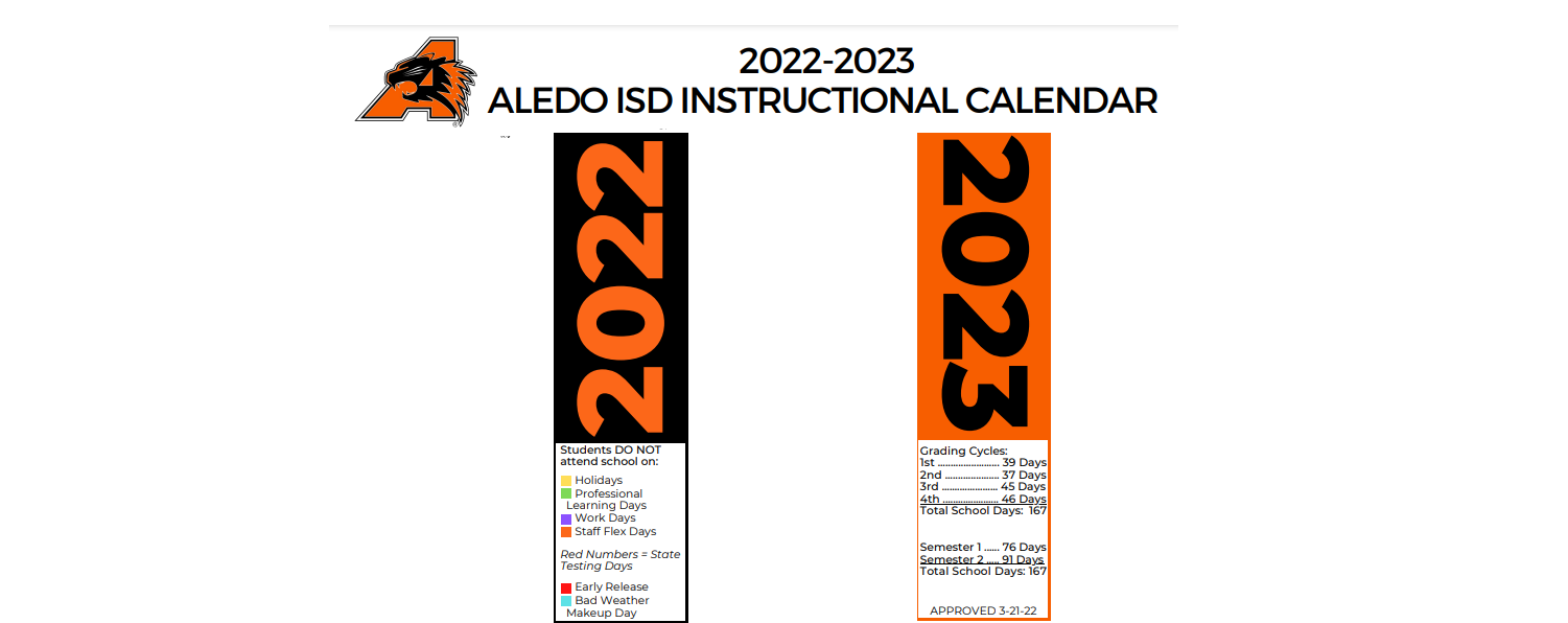 District School Academic Calendar Key for Aledo Learning Center