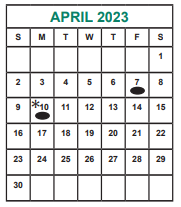 District School Academic Calendar for O'donnell Middle for April 2023