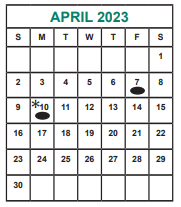 District School Academic Calendar for Alief Isd J J A E P for April 2023