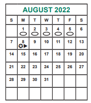 District School Academic Calendar for Petrosky Elementary for August 2022