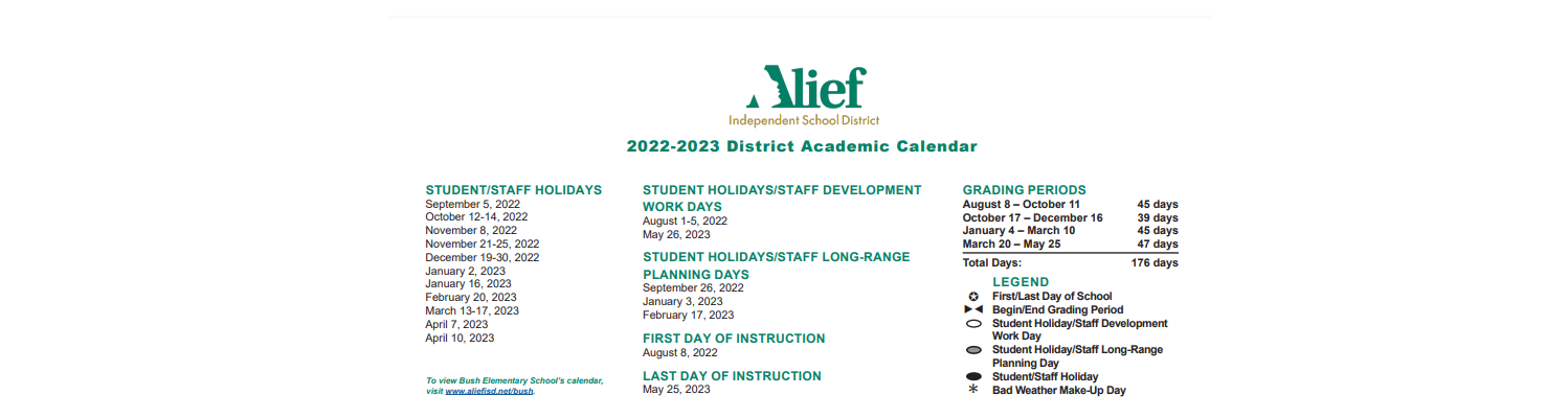 District School Academic Calendar Key for Owens Intermediate