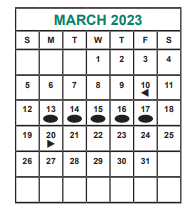 District School Academic Calendar for Budewig Intermediate for March 2023