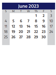 District School Academic Calendar for Marion Elementary for June 2023