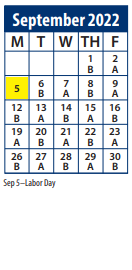 District School Academic Calendar for Ridgeline Elementary for September 2022