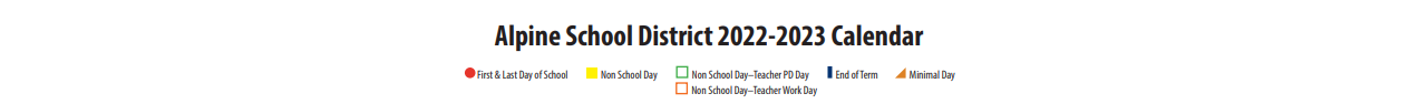 District School Academic Calendar for Orem Jr High