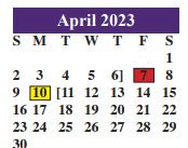 District School Academic Calendar for Alvarado H S for April 2023